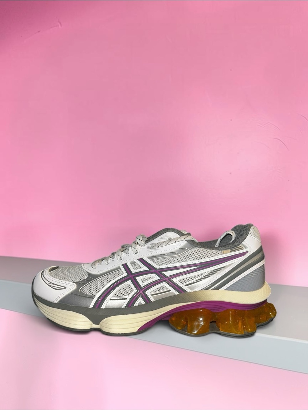 ASICS Gel-Kinetic Fluent in the White/Truffle Grey colorway